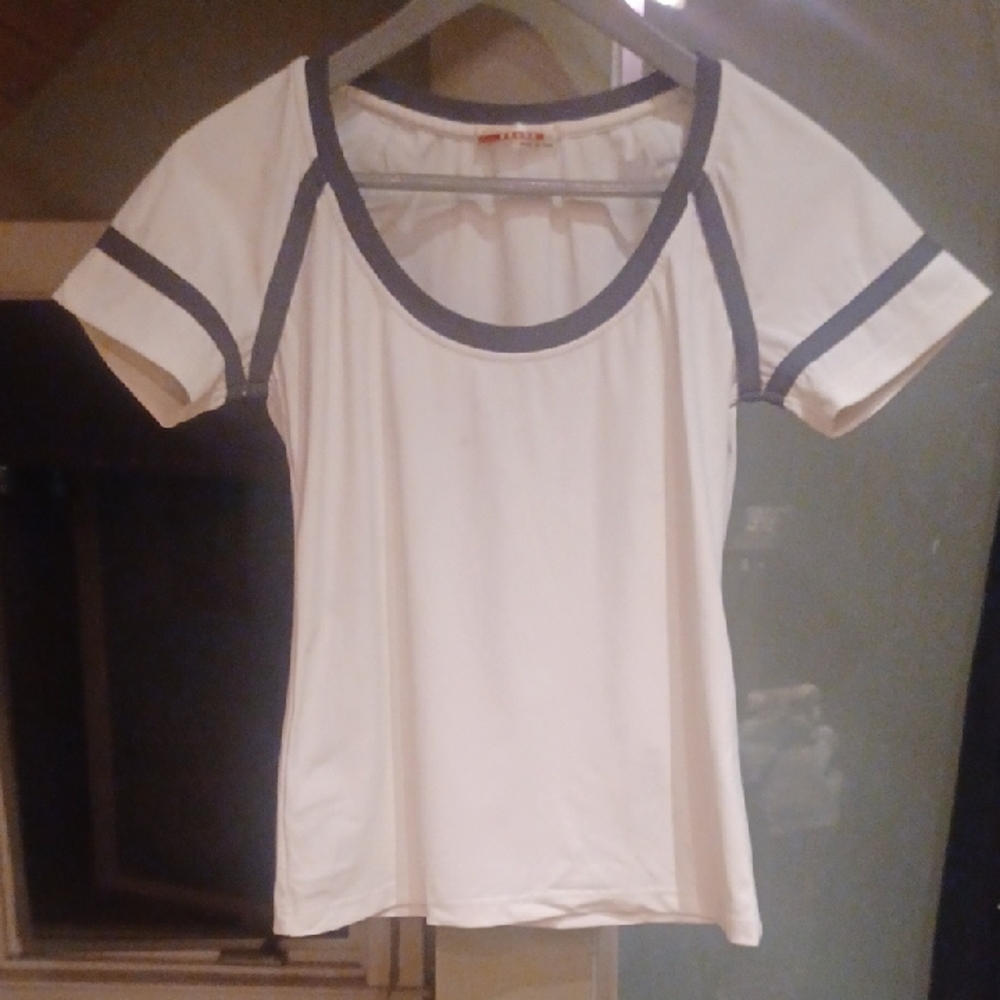 Prada White and Gray Athletic Top size S